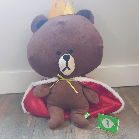 Brown Bear Line Friends Plushie Stuffy King From Japan Authentic - Picture 2 of 10
